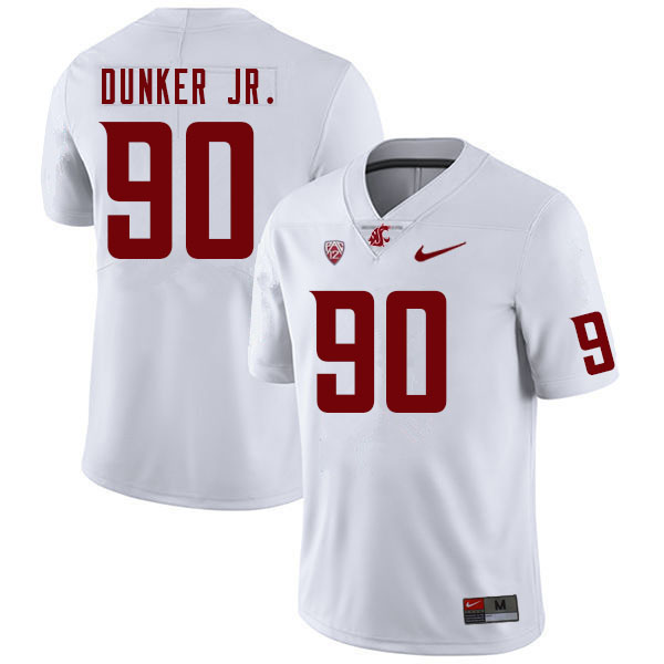 Men #90 Lucas Dunker Jr. Washington State Cougars College Football Jerseys Sale-White - Click Image to Close